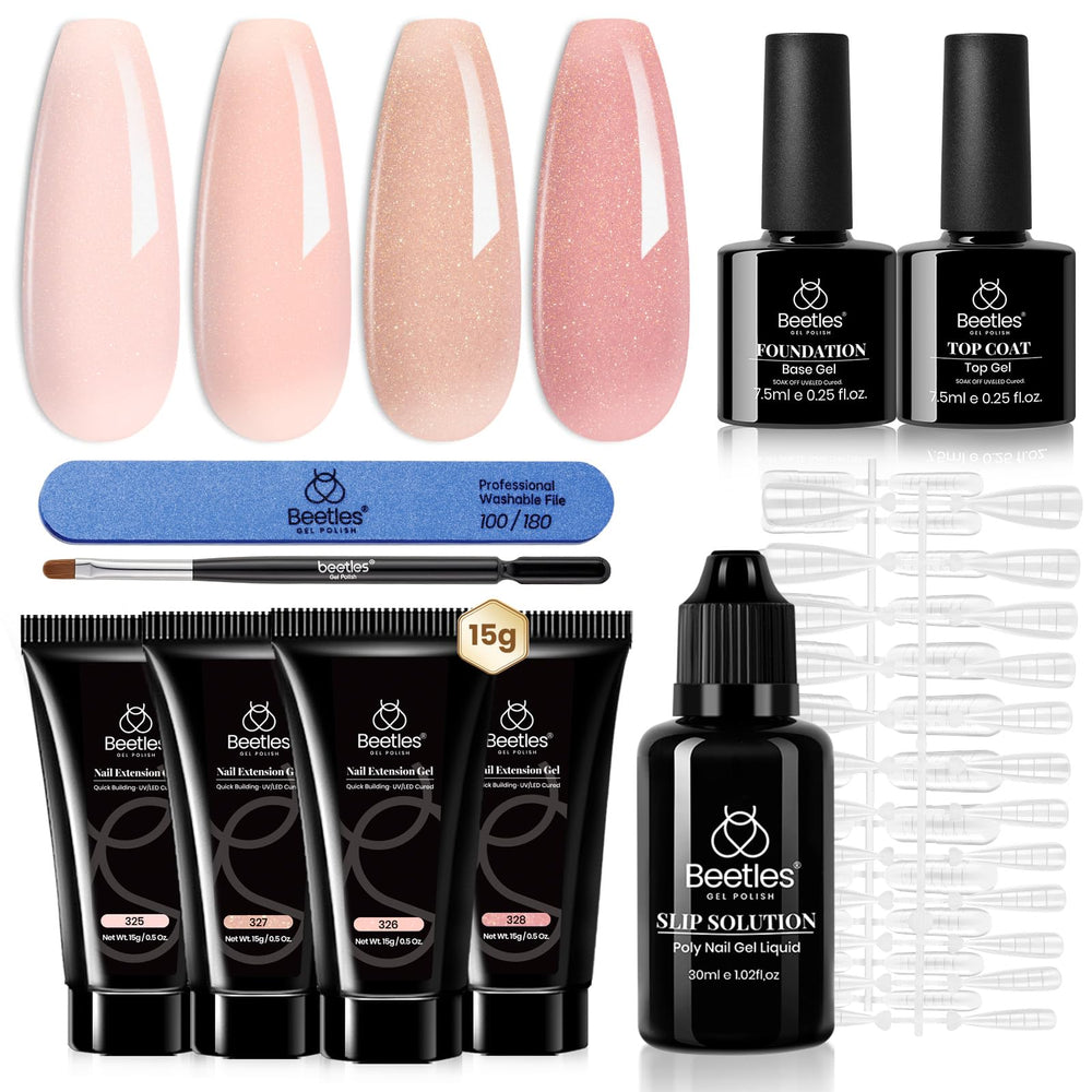 beetles Gel Polish kit front packaging showing contents and benefit of a complete set
