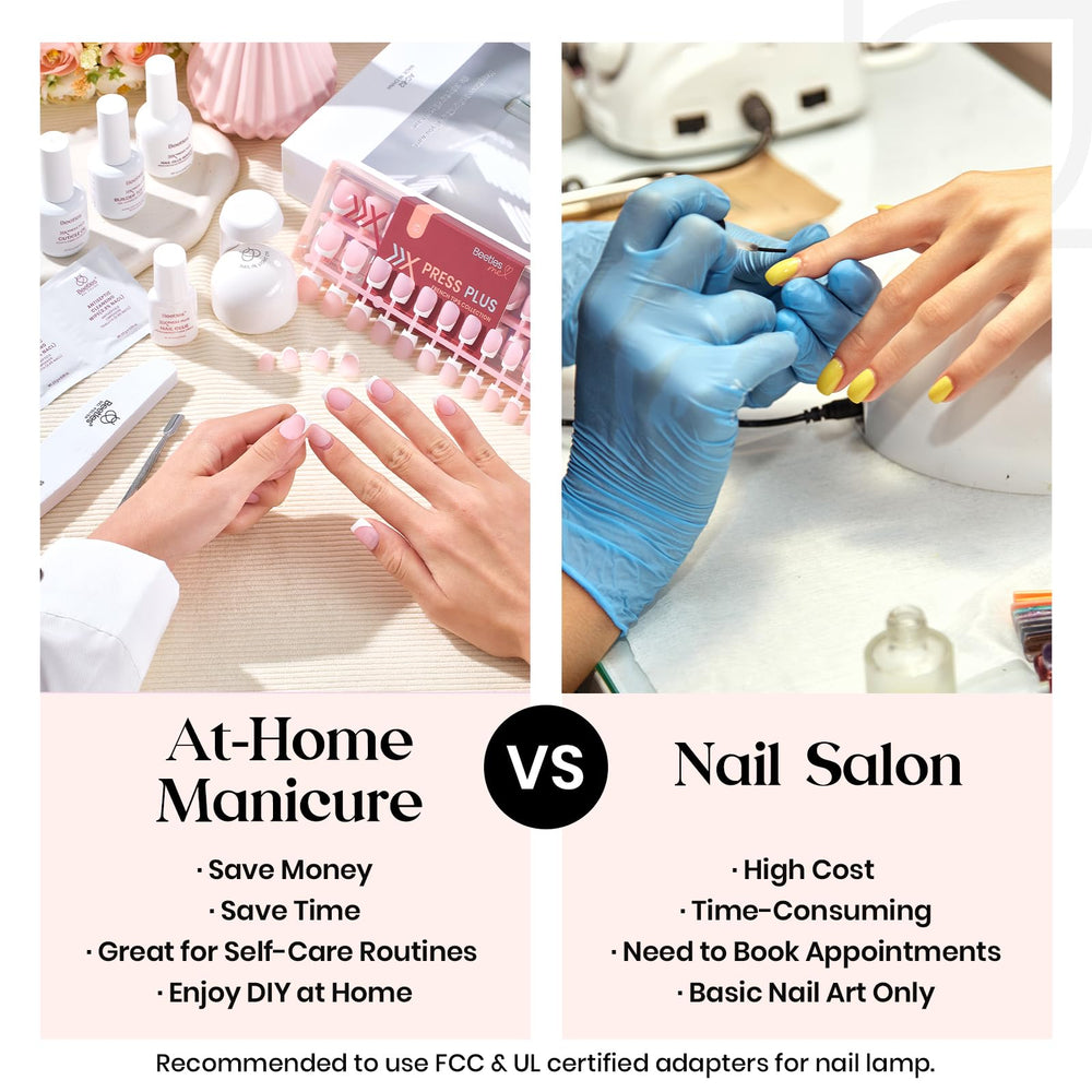 beetles lifestyle shot of worn French tips showing finished manicure and polished style