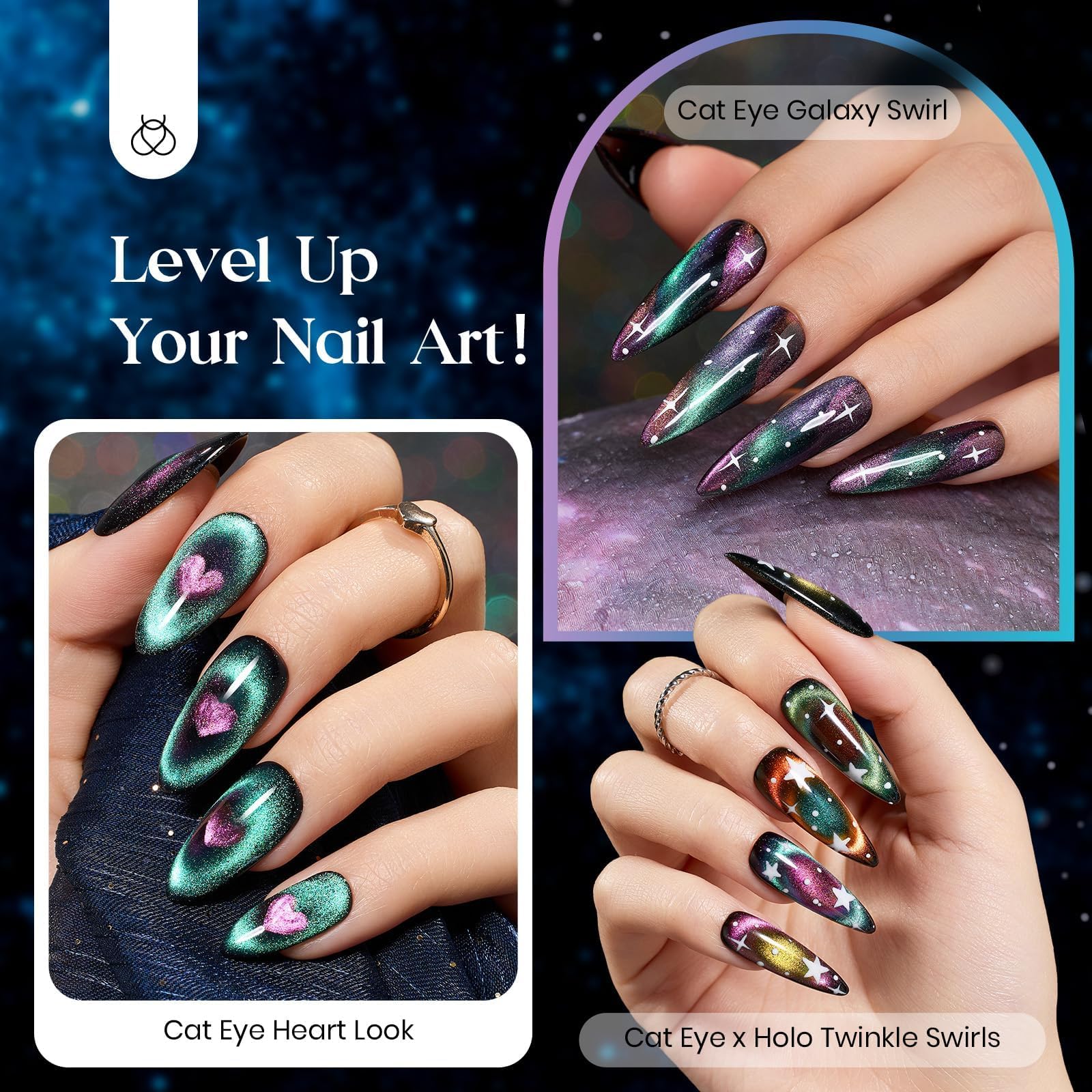 beetles magnet in use forming a crisp cat eye stripe for eye-catching nails