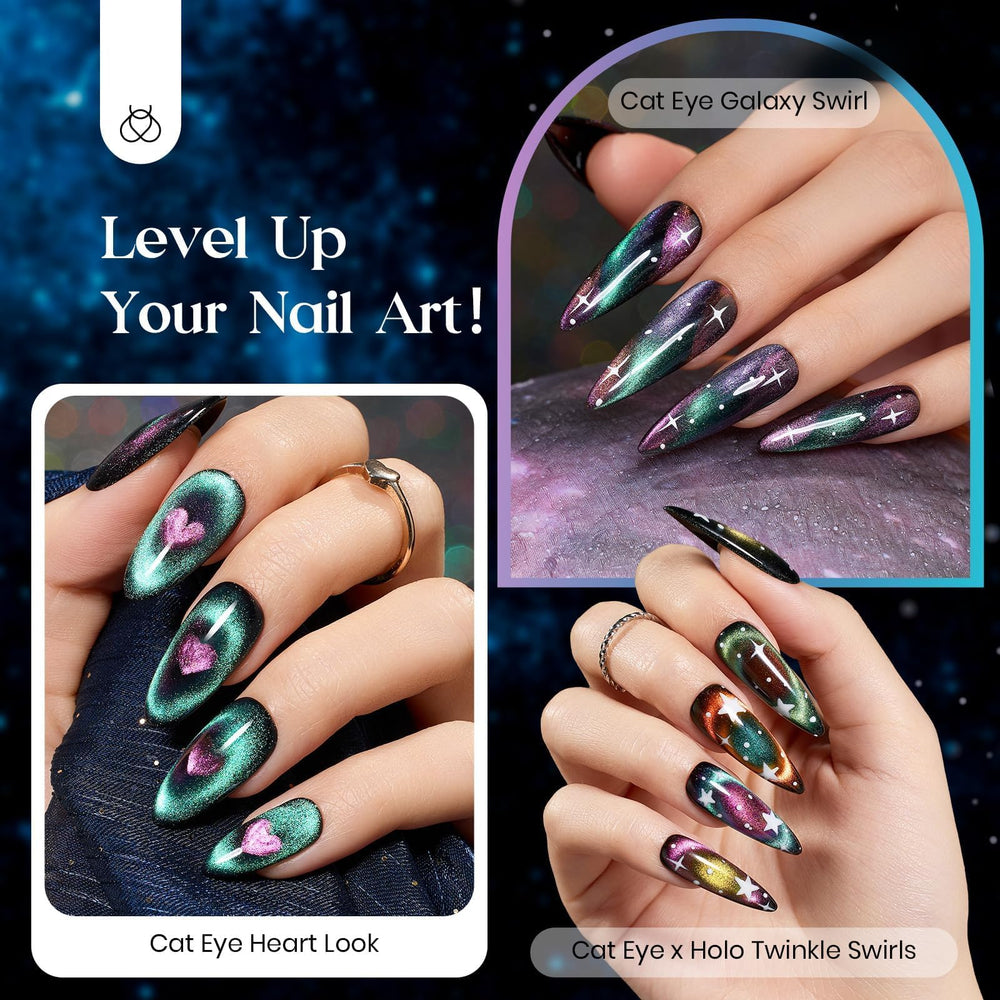 beetles magnet in use forming a crisp cat eye stripe for eye-catching nails