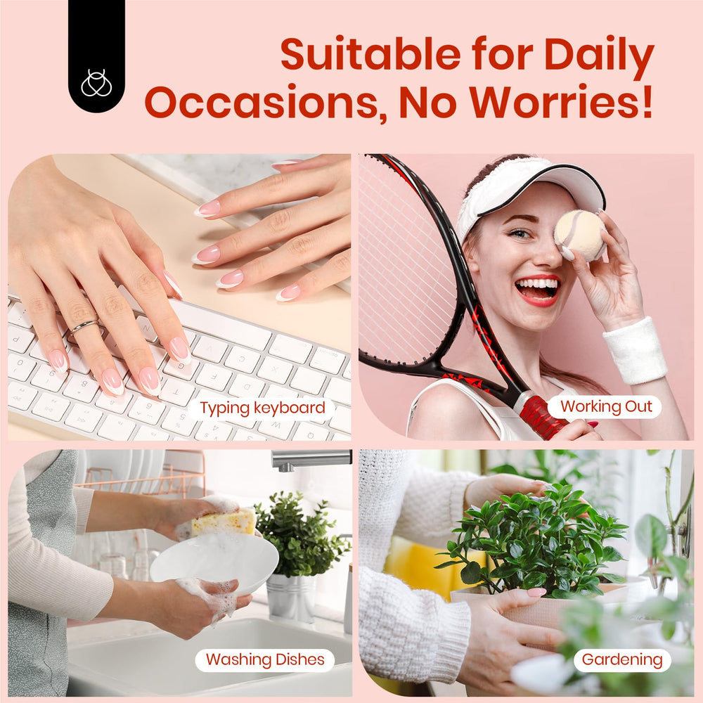 beetles brown French tip press-ons worn for polished everyday style