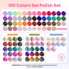 beetles open kit layout with 100 gel bottles and tools for creative variety