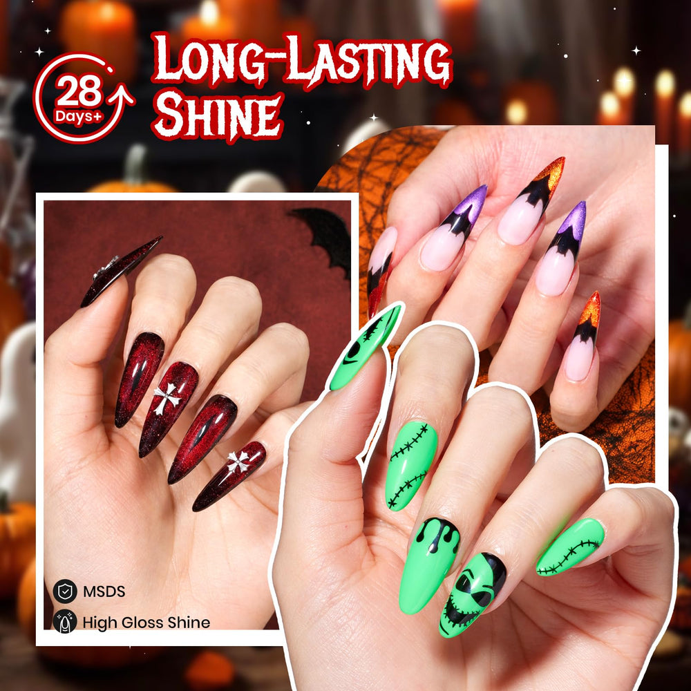beetles lifestyle party manicure showing festive nails that complement costumes