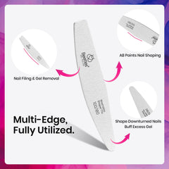 Beetles Pro file in use shaping acrylic nail for salon-level results