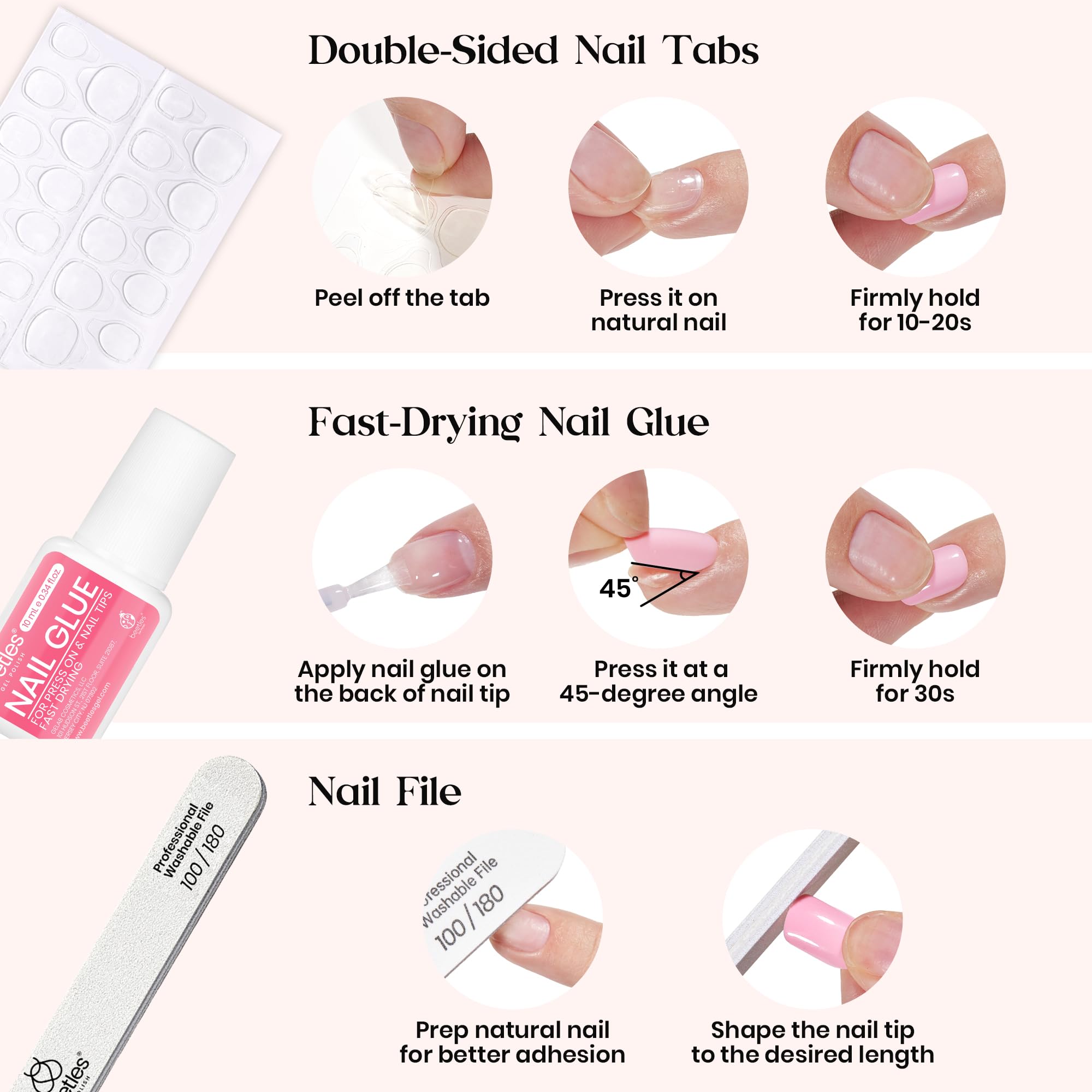 beetles gel polish scale comparison on fingers showing practical length
