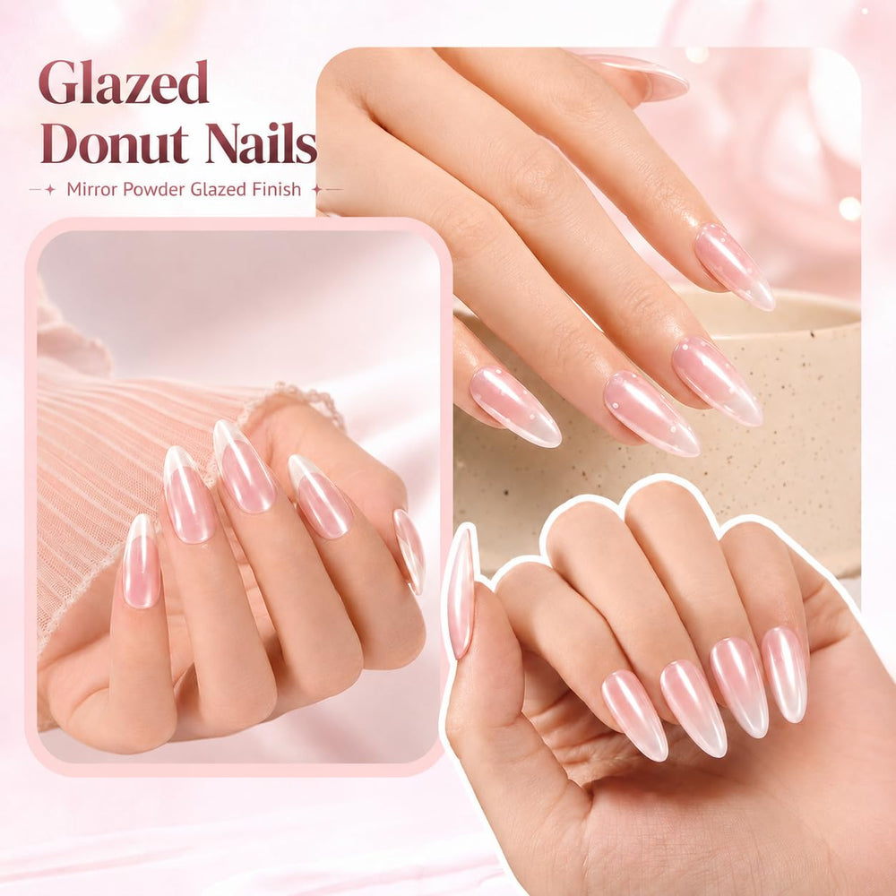 beetles sheer pink bottle open with brush demonstrating smooth application