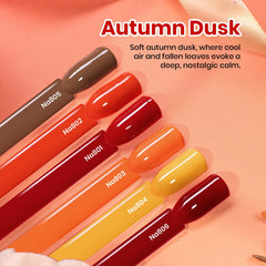 beetles swatch row on white demonstrating true fall colors benefit
