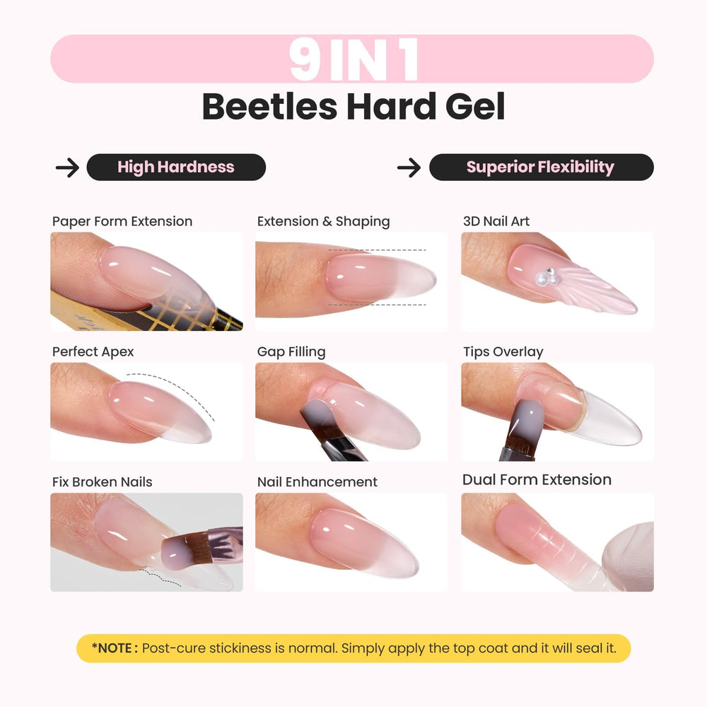 beetles three gel jars top view illustrating builder gel variety and control