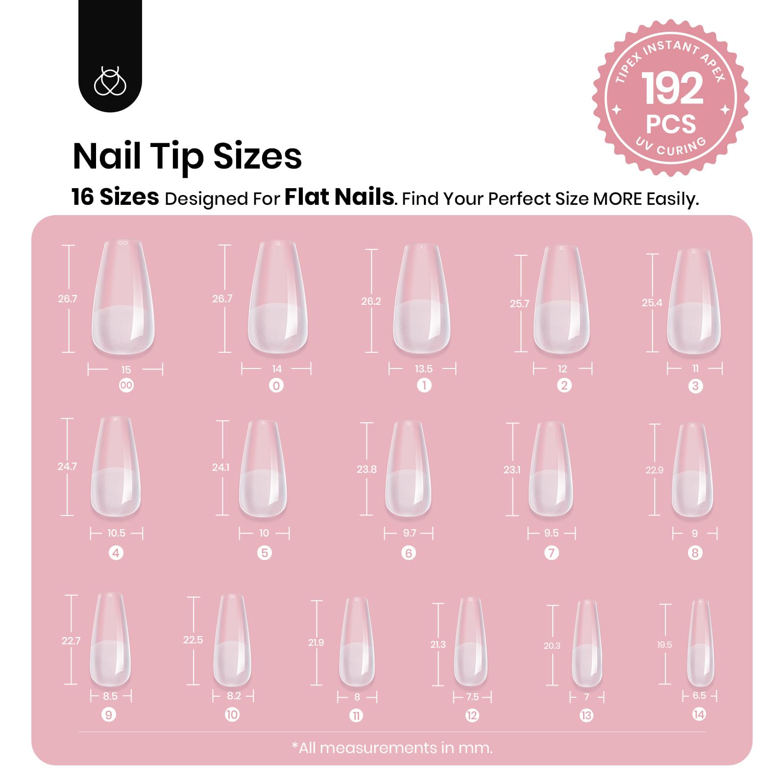 Beetles Tipex laid out showing 16 sizes for fast matching
