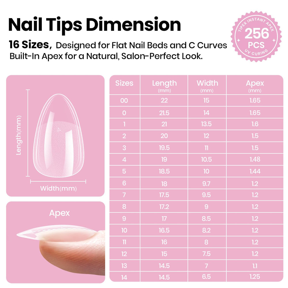 Beetles Gel Polish tips beside ruler for scale and accurate sizing