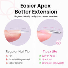 Beetles Tipex Lite thin cuticle edge detail for natural, comfortable fit