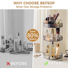 BEFSOP bottom tier with foundations and nail polish demonstrating high-capacity organization benefit