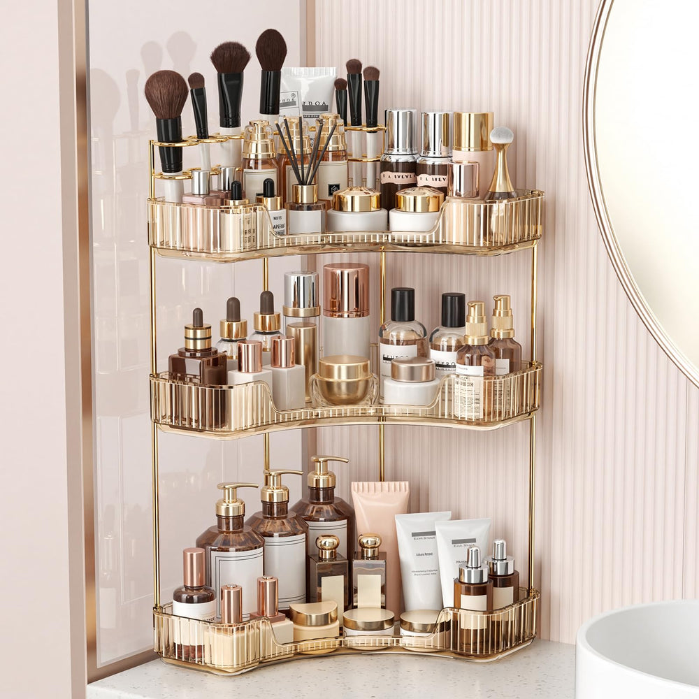 BEFSOP gold corner organizer front view showing compact storage benefits