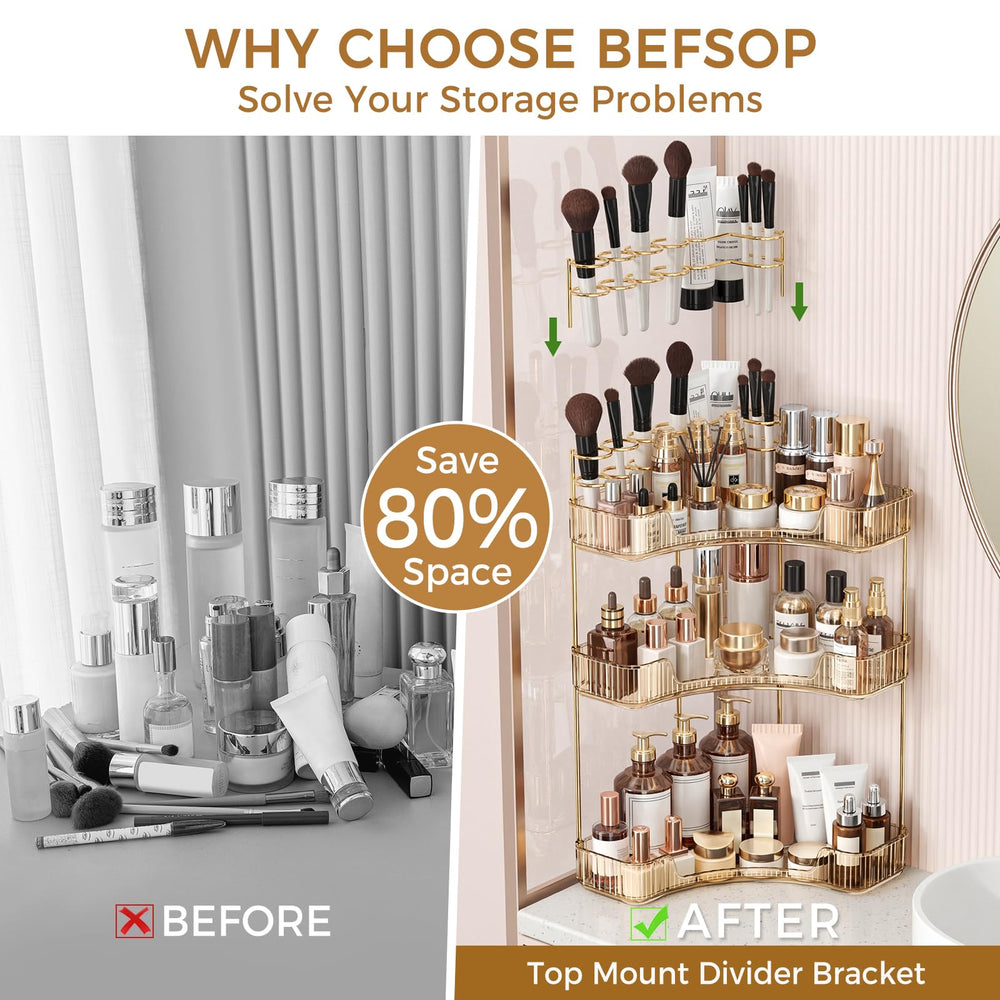 BEFSOP middle tray holding skincare bottles for quick daily access