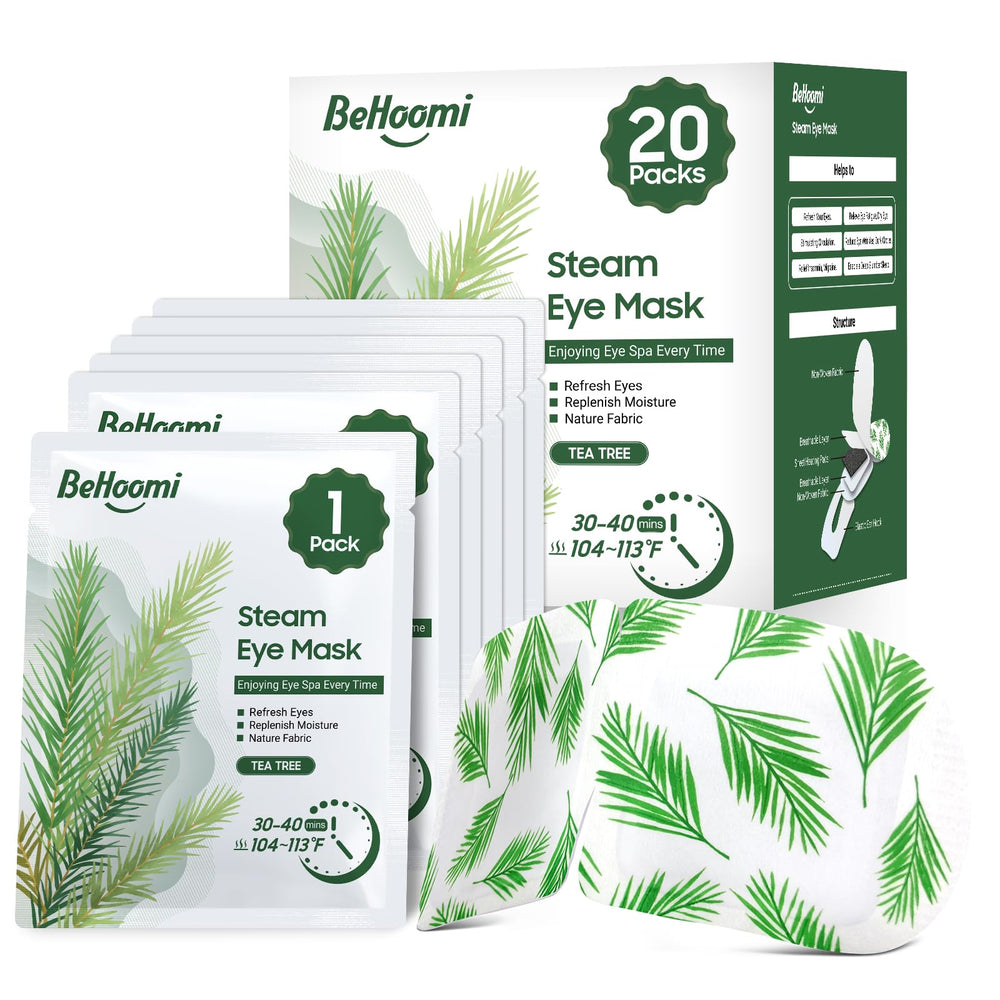 BeHoomi front packaging showing 20-pack and tea tree label for easy selection