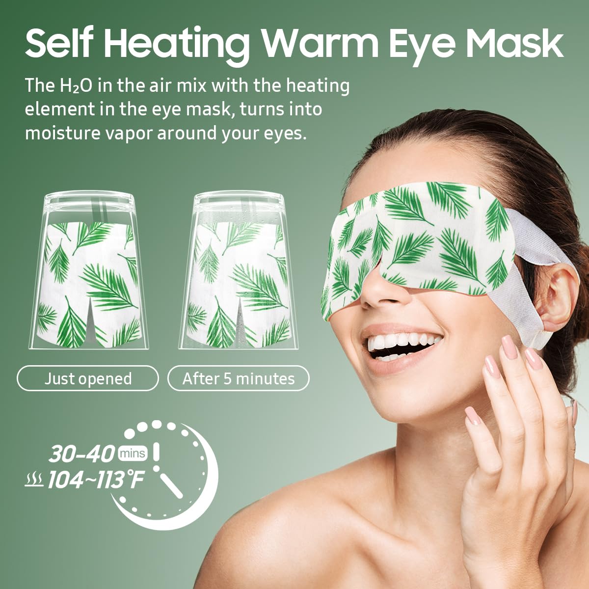 BeHoomi open packet revealing unfolded mask ready to self-heat and soothe