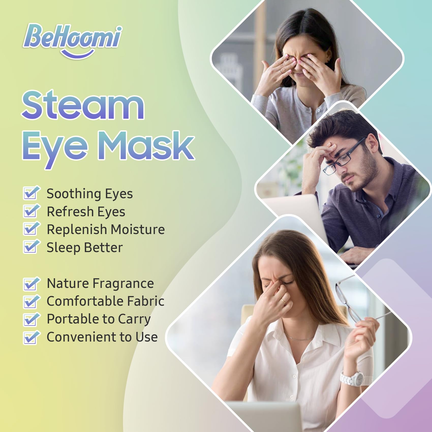 BeHoomi mask beside a hand to show compact travel-friendly scale