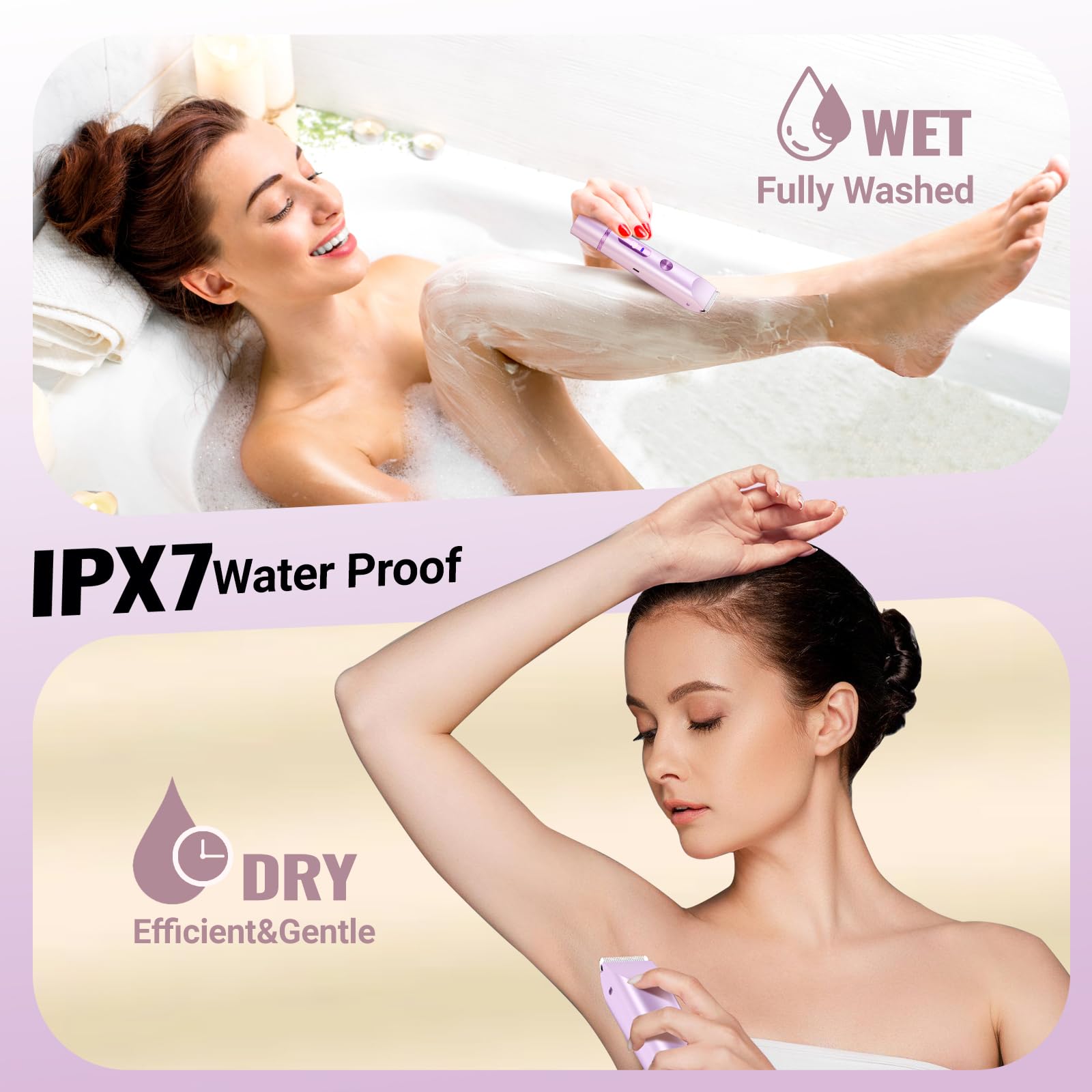BEIDUONA trimmer used in shower demonstrating IPX7 waterproof convenience
