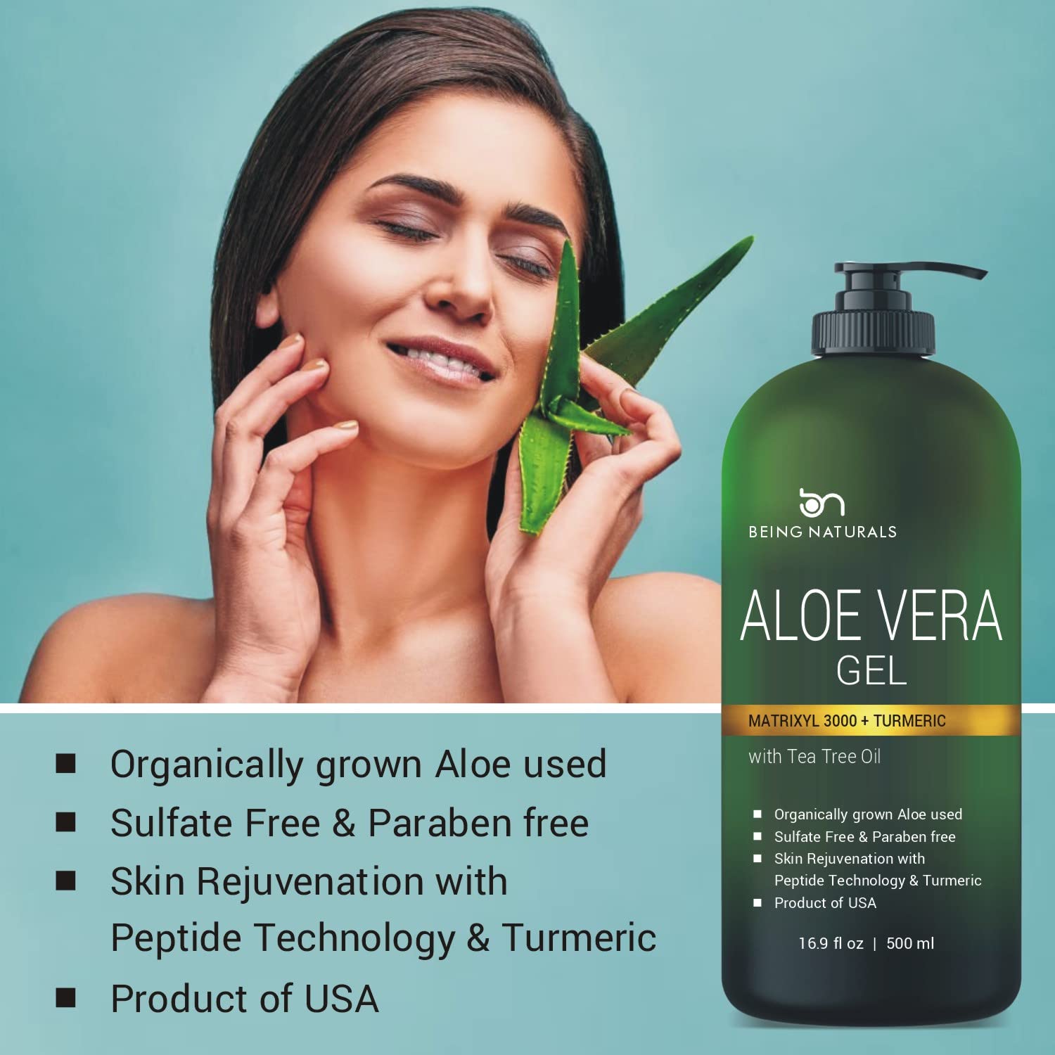 Being Naturals gel applied to sunburned shoulder offering soothing cooling relief
