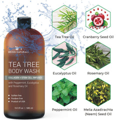 Being Naturals pump and label close-up highlighting key ingredients