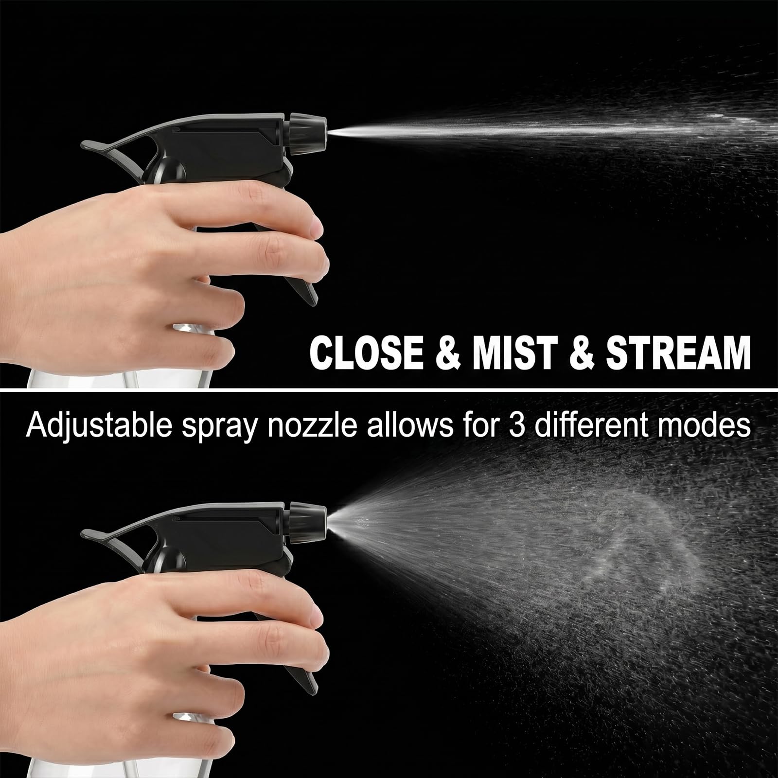 Bekith fine mist in use on hair demonstrating gentle application