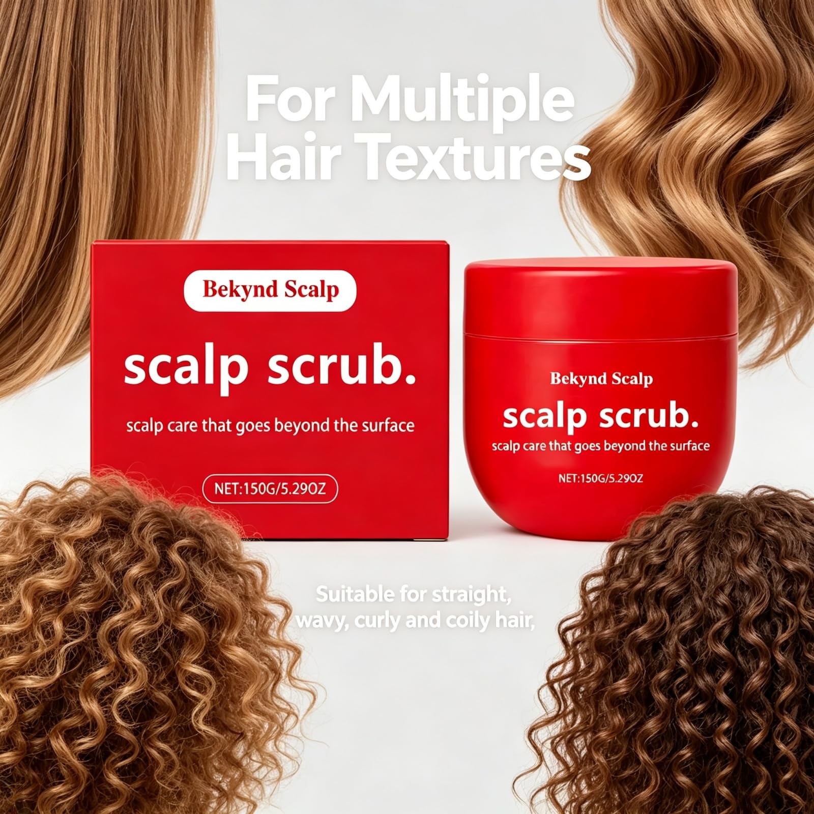 Bekynd Scalp applied to damp hair demonstrating massage application for effective exfoliation