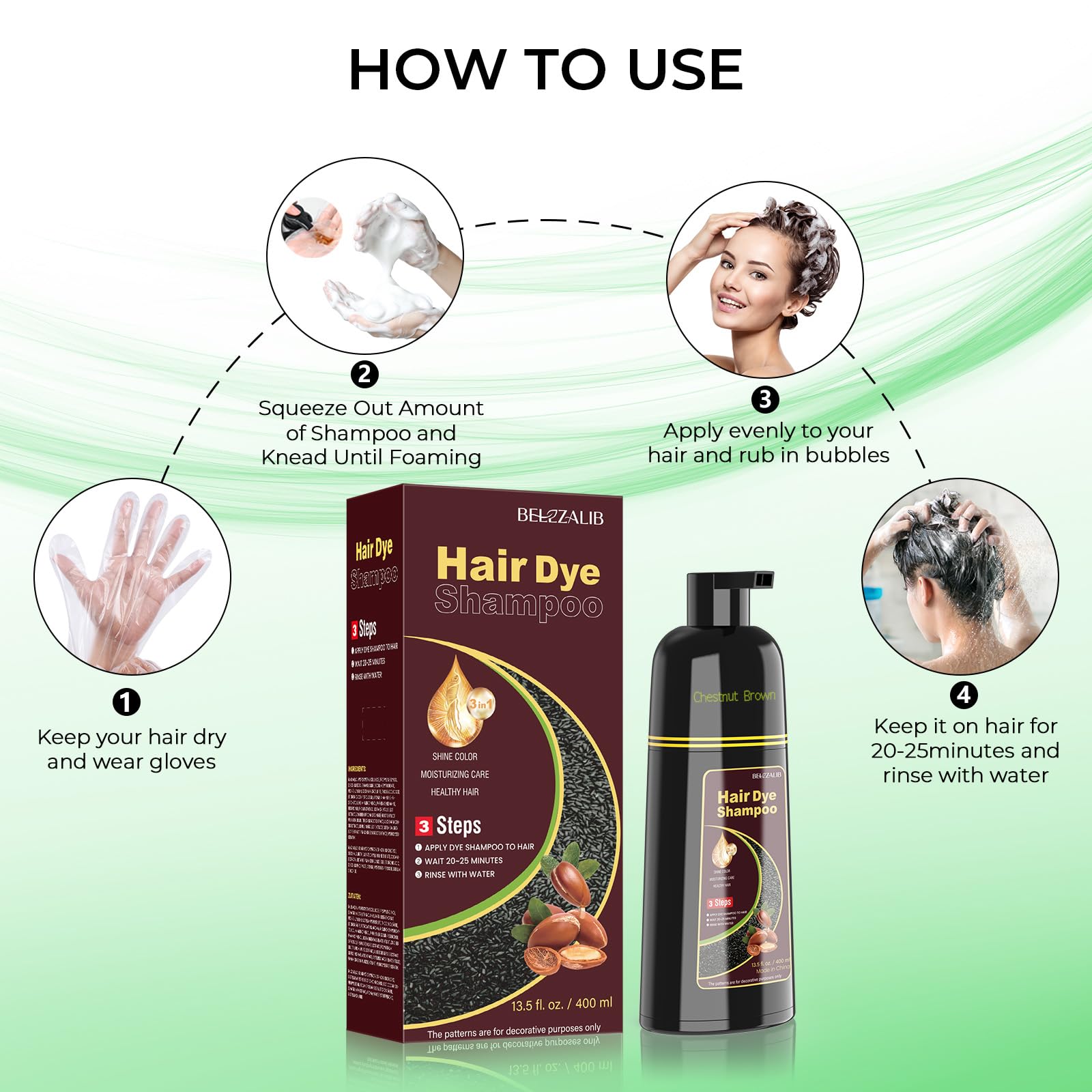 BELEZALIB application in shower demonstrating simple shampoo-style use benefit