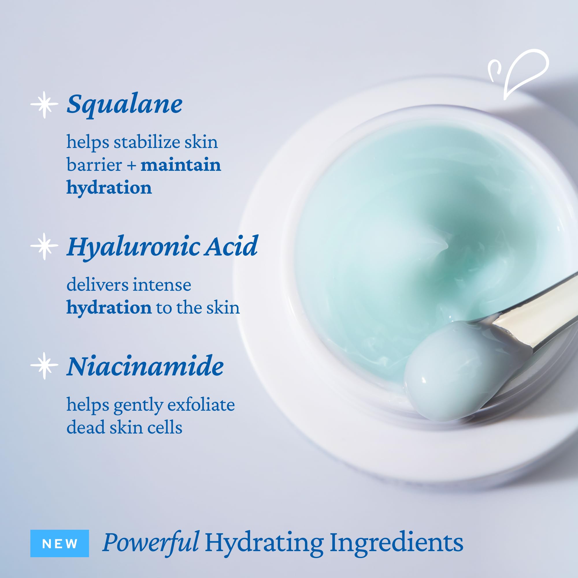 belif ingredient focus on hyaluronic acid and niacinamide delivering moisture