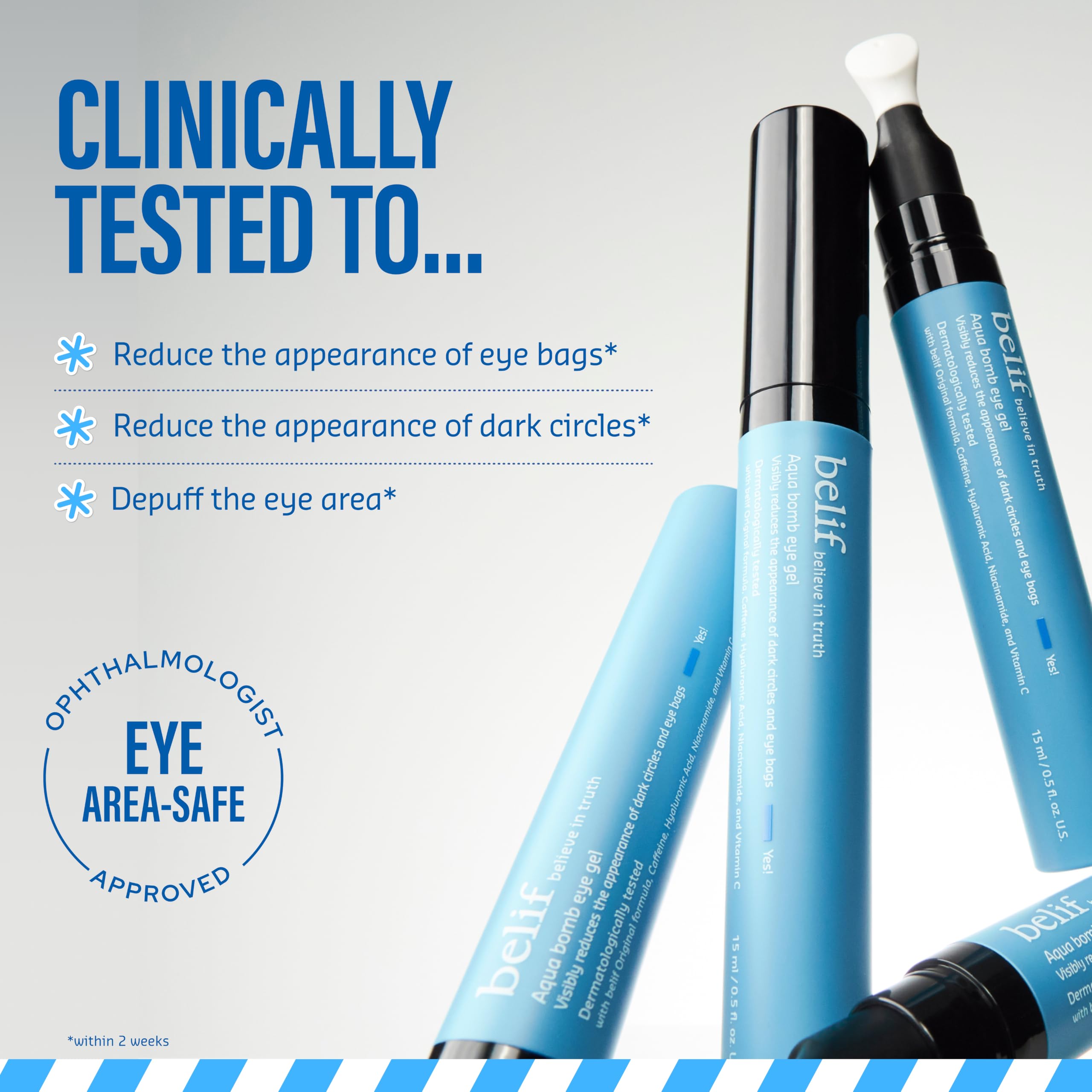 belif lightweight aqua gel texture swiped on skin showing quick-absorbing hydration