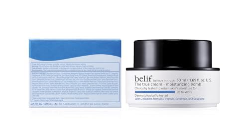belif jar on bathroom shelf in routine setting, suggests daily use benefit