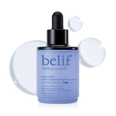 belif front bottle showing product packaging and lightweight design benefits