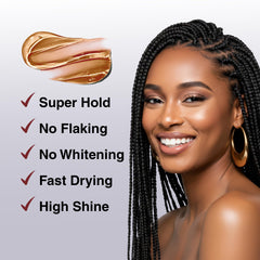 BELLATIQUE applying gel to edges for sleek hold and polished finish benefit