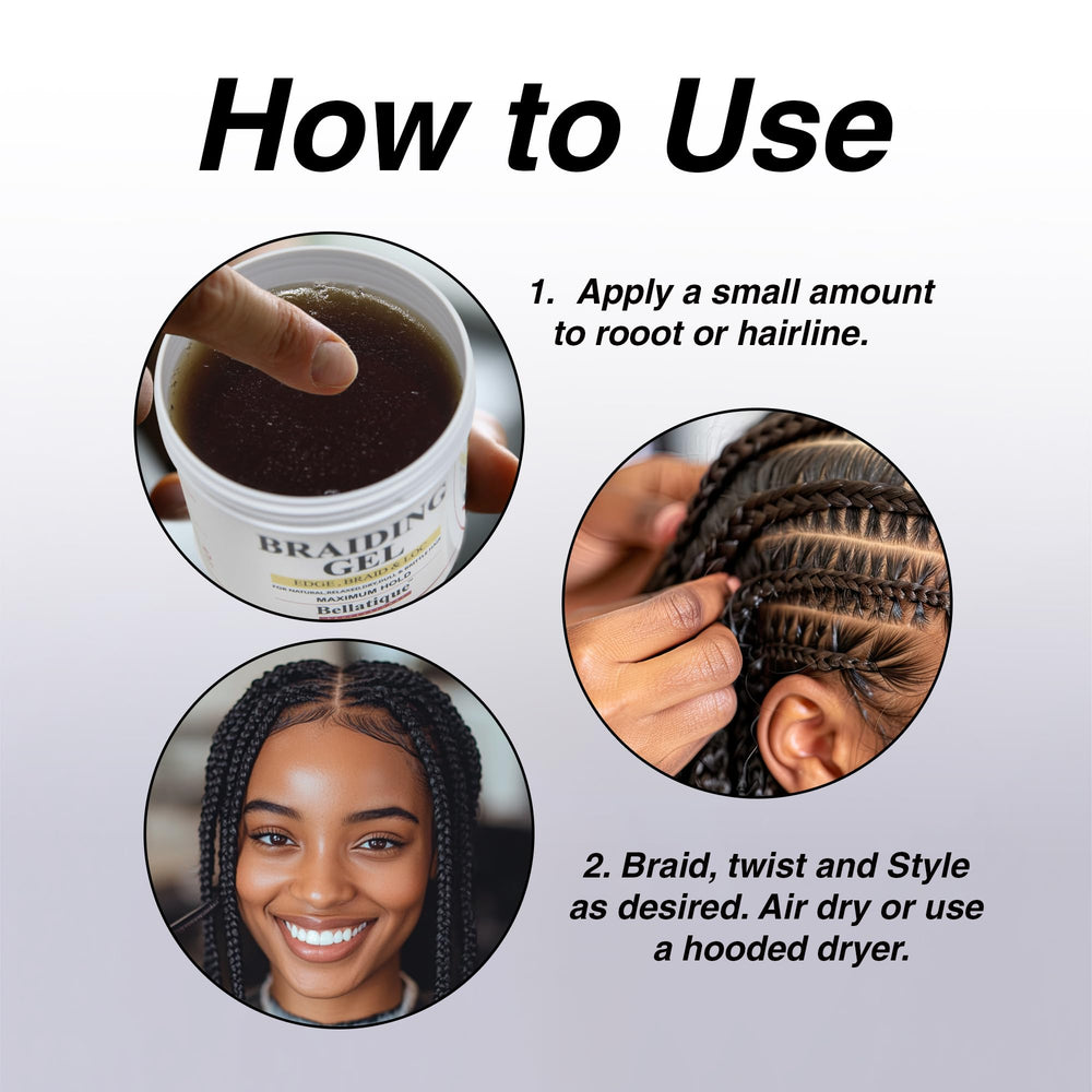 BELLATIQUE braids in progress showcasing secure hold and braid neatness benefit