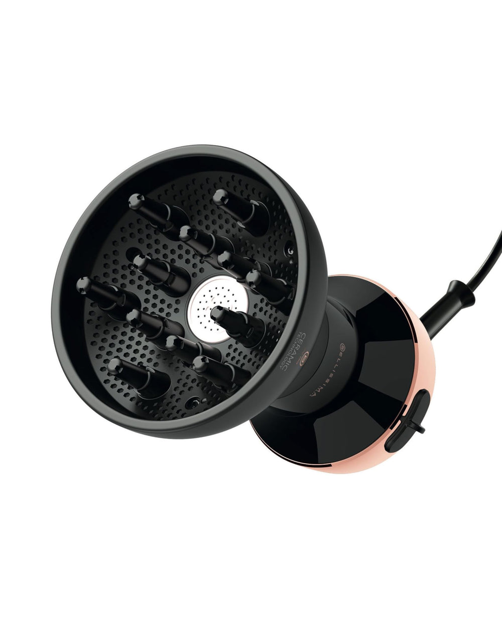 Bellissima Diffon front view showing compact diffuser and ergonomic shape for easier styling
