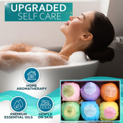 BELLISSO bath bomb fizzing in tub illustrating long-lasting bubbles and aromatic soak benefit