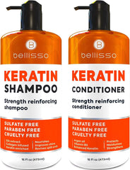 BELLISSO front packaging showing keratin set for stronger hair