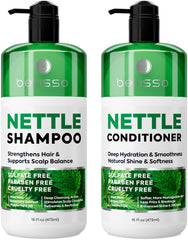 BELLISSO front packaging showing nettle duo and volume benefits