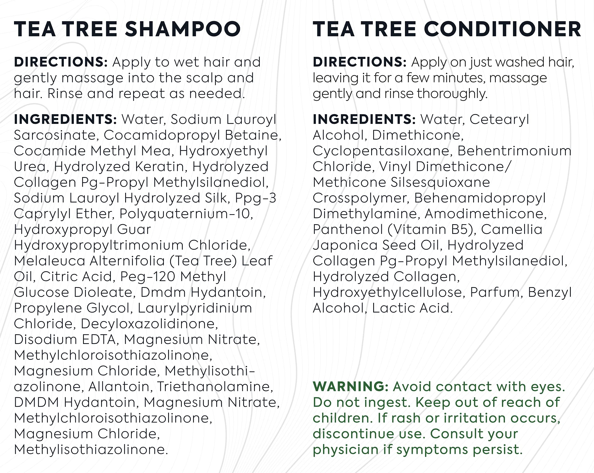 BELLISSO tea tree leaves and oil representing natural soothing properties