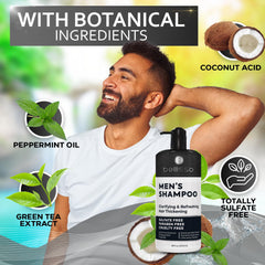 BELLISSO tea tree and peppermint ingredients conveying fresh scalp benefits