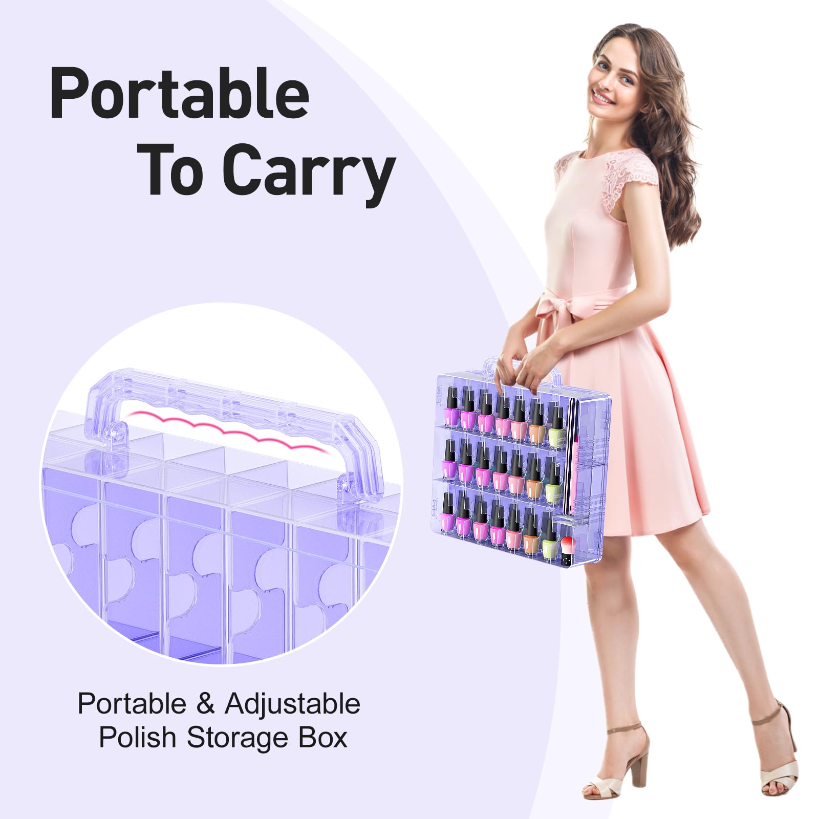 Beloving size comparison with bottles showing compact, space-saving benefit