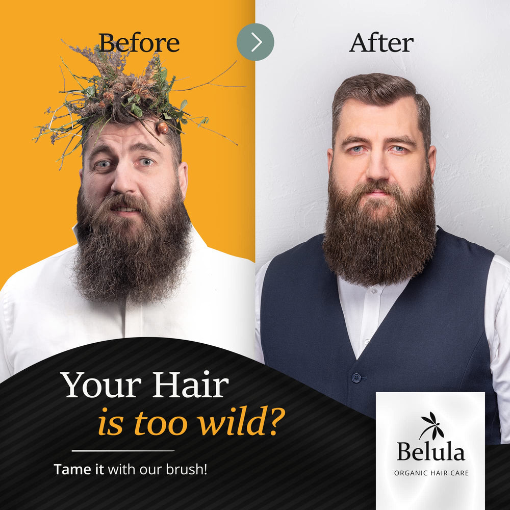Belula close-up of 100% boar bristles highlighting gentle oil distribution