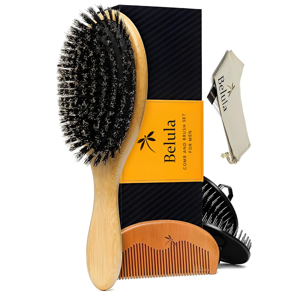 Belula front view full set showing all tools and pouch for versatile grooming