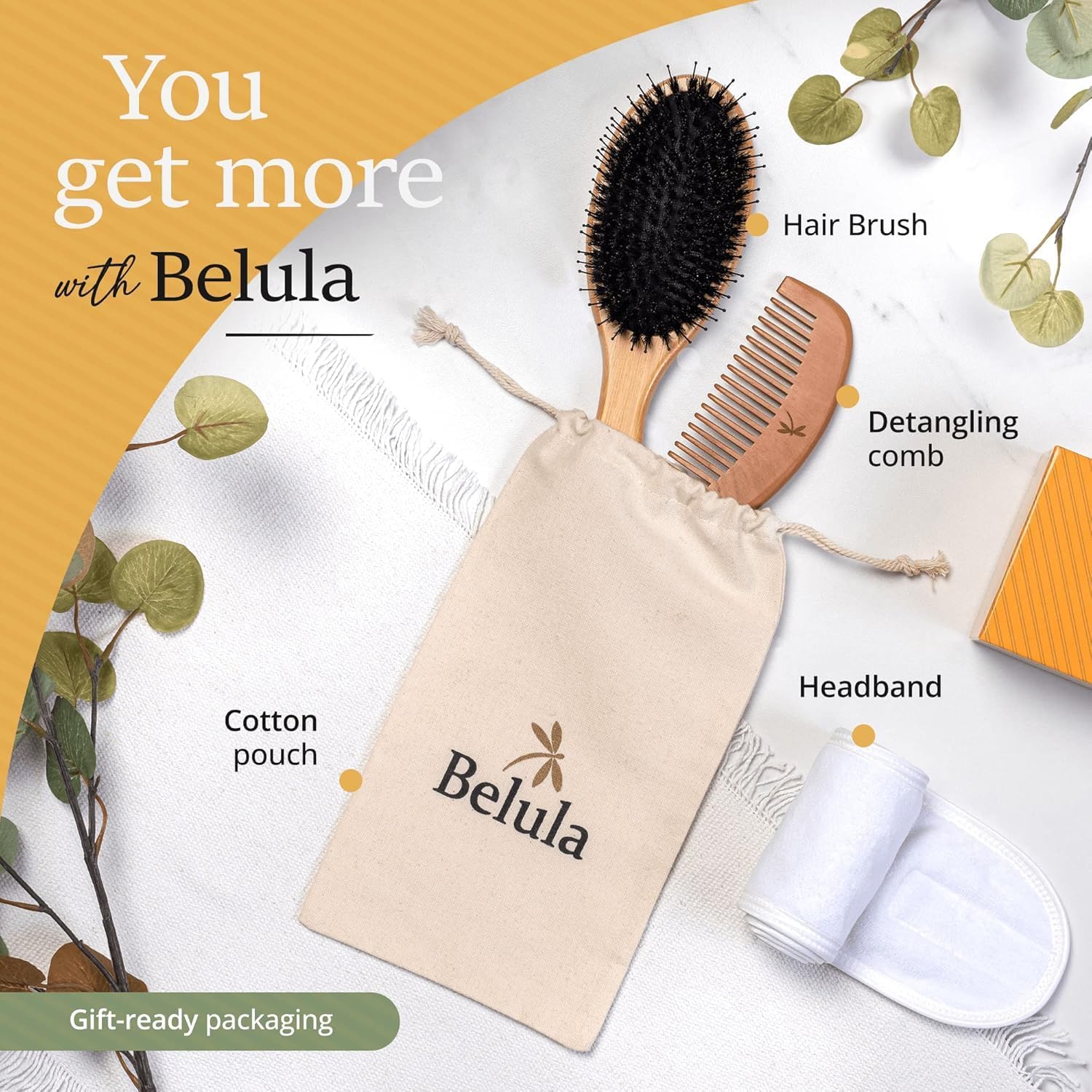 Belula brush set neatly stored in travel bag for protection and easy transport