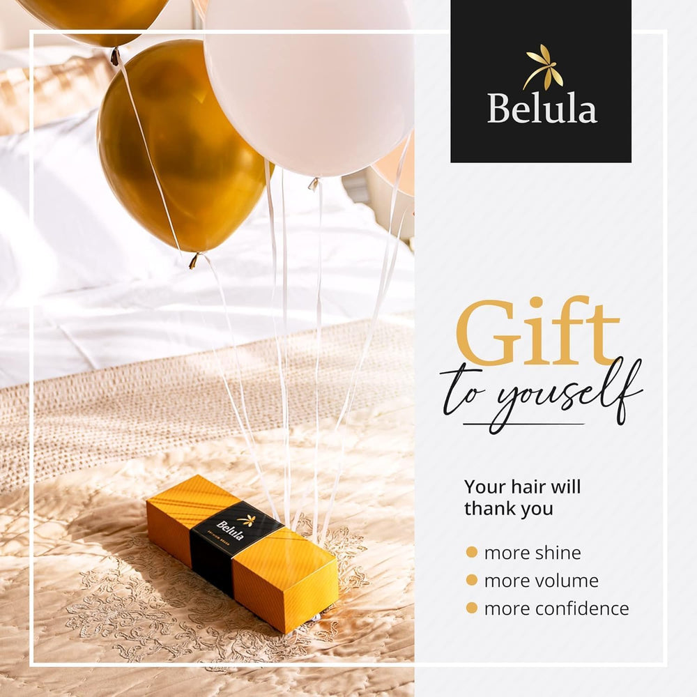 Belula brush beside hand showing medium size for comfortable daily styling