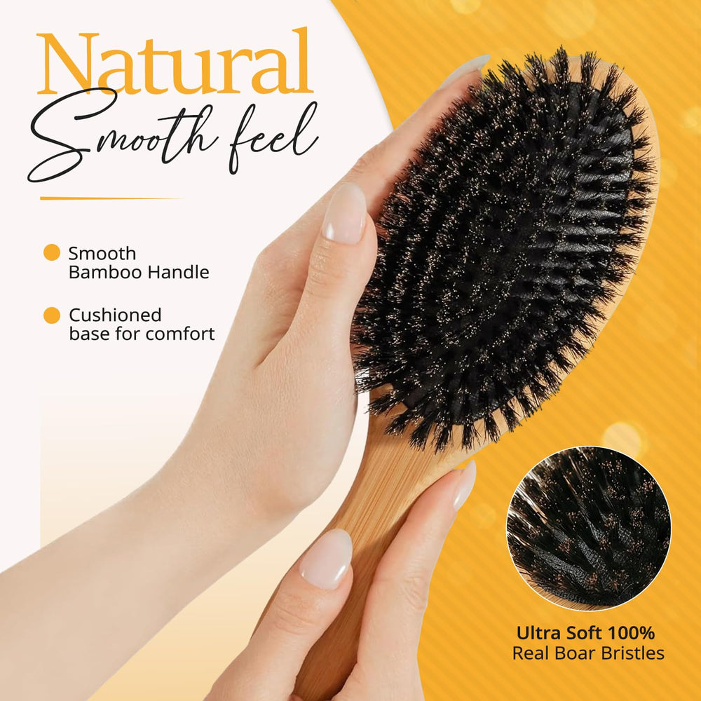 Belula travel pouch open with brush, comb, headband inside for compact grooming storage