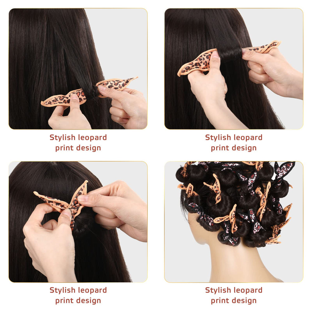 Bememo rollers in use overnight on damp hair for heat-free curls