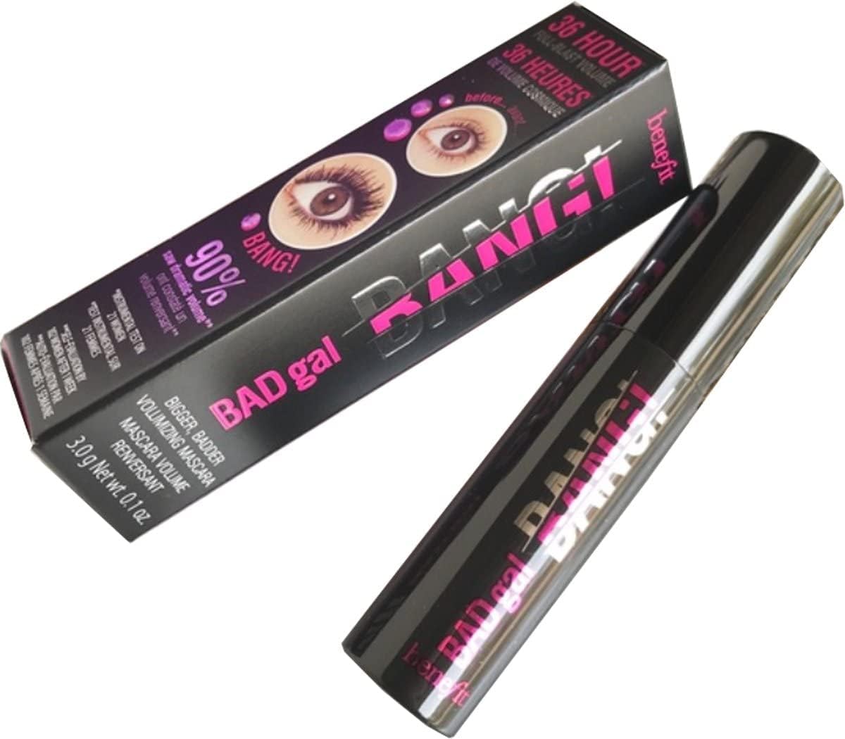 Benefit Bad Gal Bang brush closeup capturing tapered bristles for full lash coverage