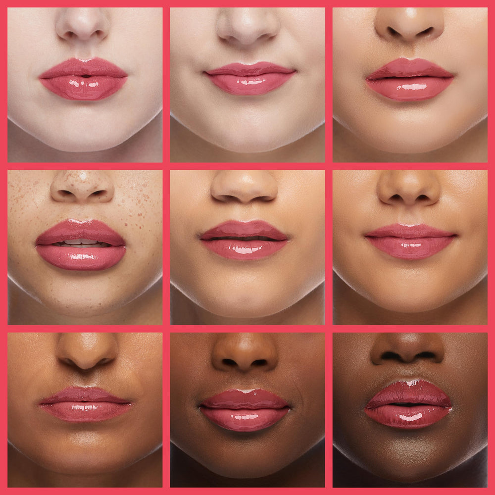 Benefit Bene Tint lip swatch in use giving natural, long-lasting color