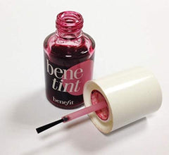 Benefit Benetint stain swatch on skin displaying blendable flush and natural-looking finish