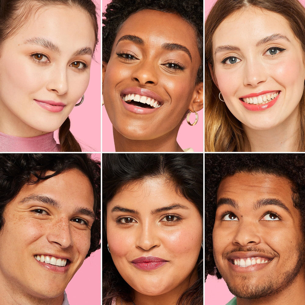 Benefit clear gel texture on brush illustrating lightweight, non-sticky finish